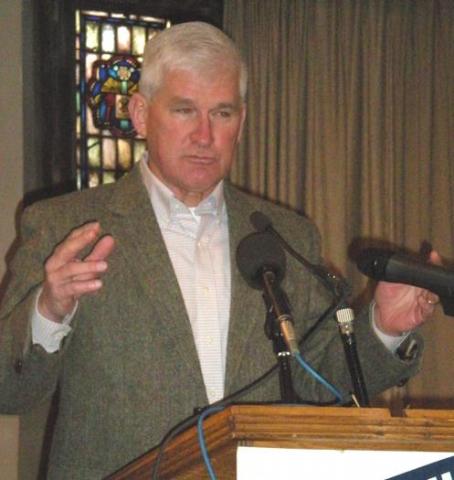 BU International Relations Professor ANDREW BACEVICH speaking Feb 8 2014 during MA Peace Action Annual Meeting
