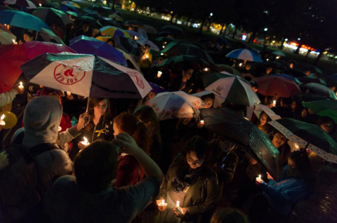 Candles on the Common for Democracy in Hong Kong