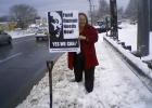 Carol Coakley at MLK breakfast stand out