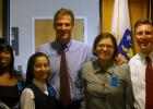 Left to Right: Caroline Murray, ADP Exec. Dir.; Keya Alvarez, ADP Co-Chair; Sr. Elvia Mata, ADP Faith; Sen. Scott Brown; Rev. Rosa Lopez, ADP Faith; State Dir. Jerry McDermott; Carmen Andino, ADP Faith