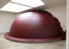"Past, Present, and Future," a monumental sculpture by Anish Kapoor at the Institute for Contemporary Art, Boston.