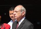 Former City Councilor Felix Arroyo Listens to the National Anthem